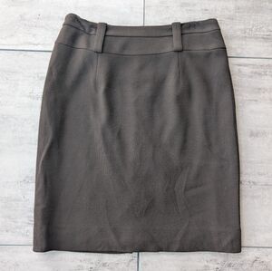 Carlisle Dark Brown Zip Up Ponte Knit Lined Women's Midi Pencil Skirt Size 8